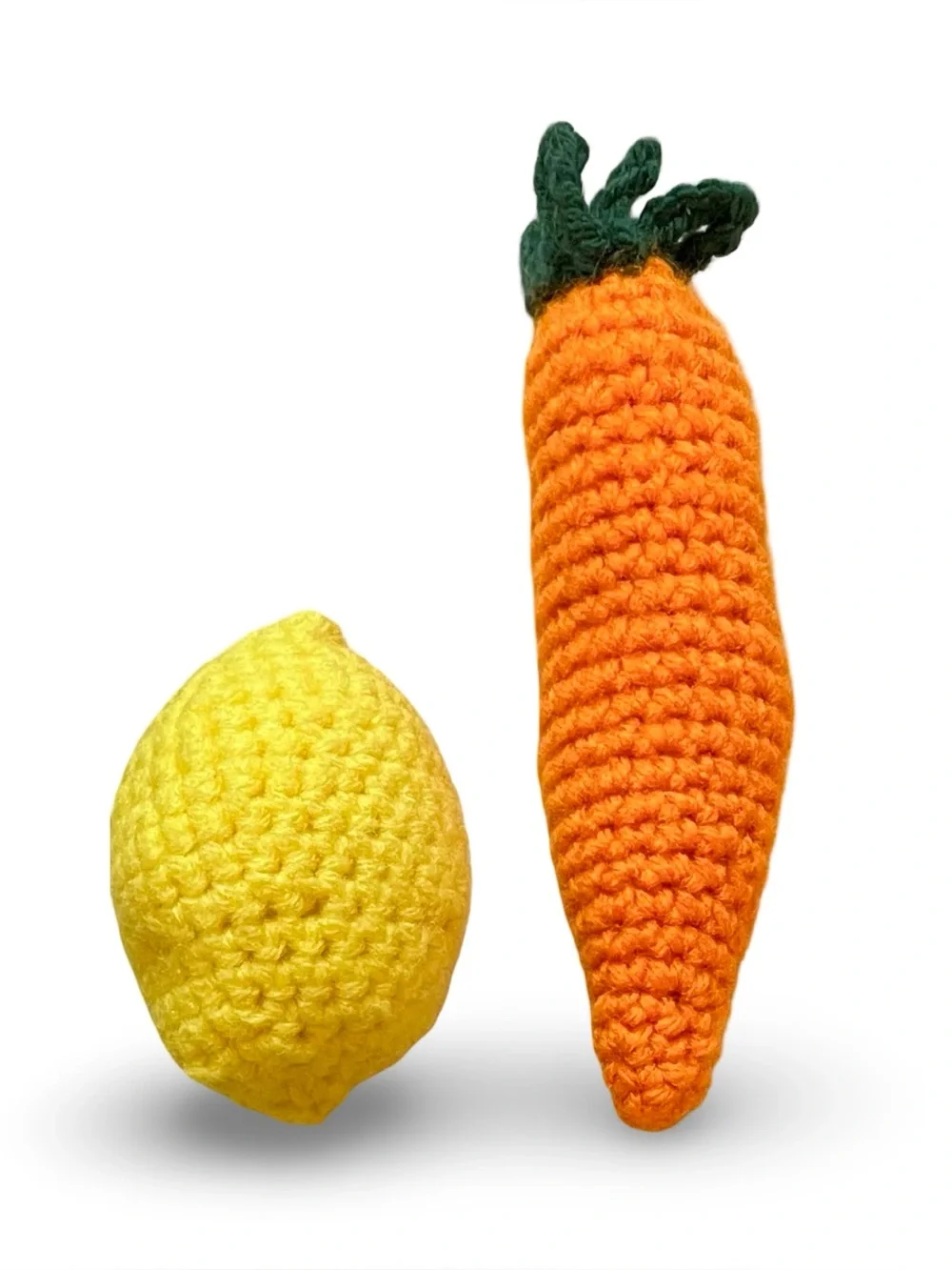 Handmade Crochet Play Food Set - 9pc Amigurumi Fruits, Veggies & Donut